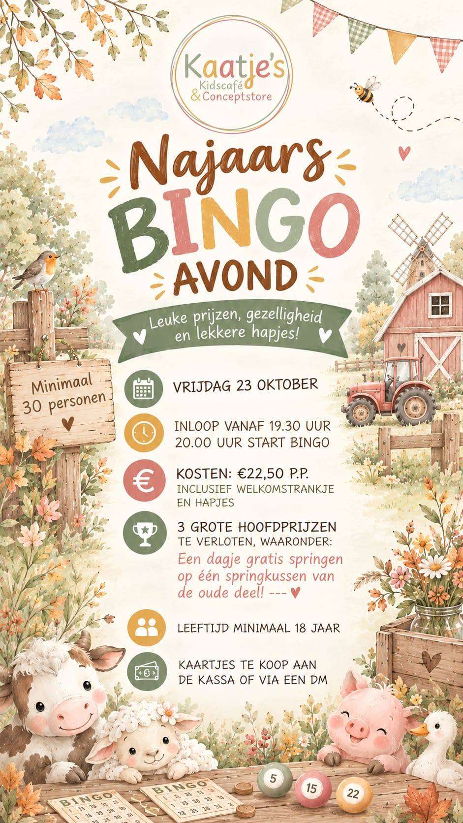 Bingoballen rollen weer bij Kaatje’s: inschrijven kan tot 9 oktober